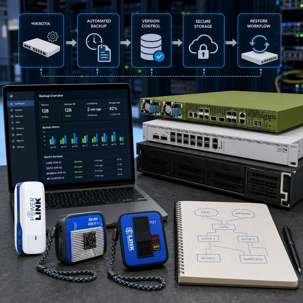 Network operations supported by automated router backups
